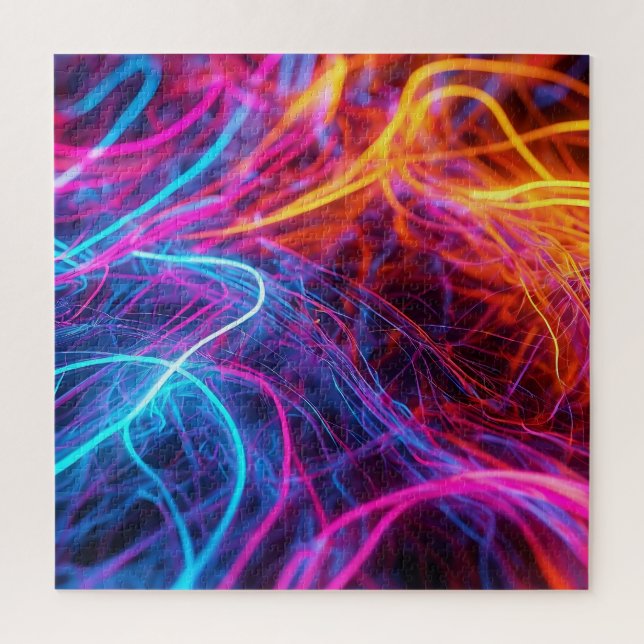 Neon Lines Jigsaw Puzzle (Vertical)