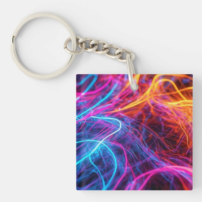 Neon Lines Keychain (Front)