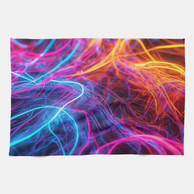 Neon Lines Kitchen Towel (Horizontal)