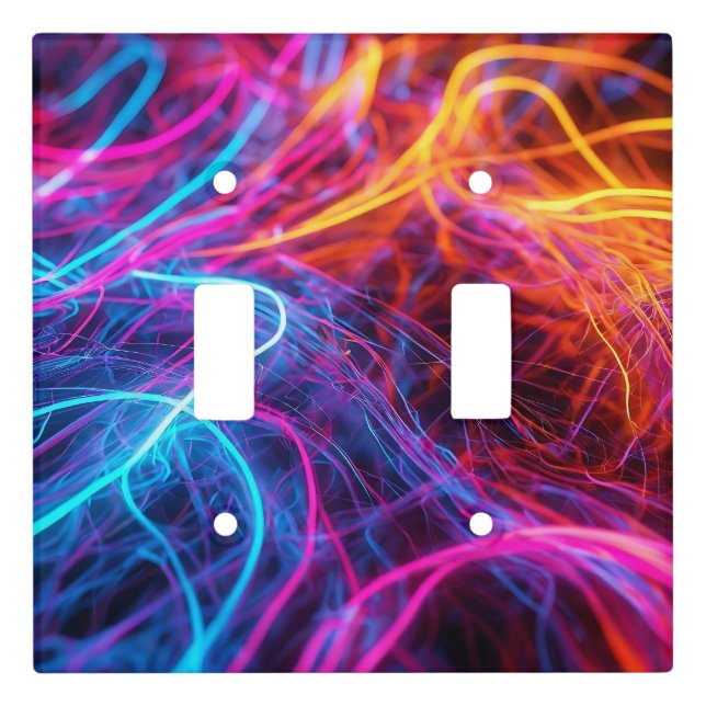 Neon Lines Light Switch Cover (Front)