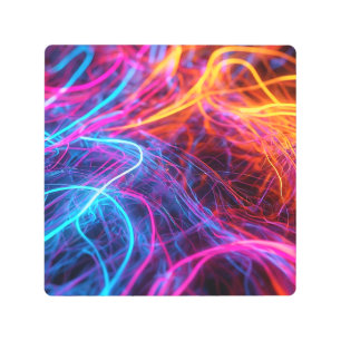 Neon Lines Metal Print
