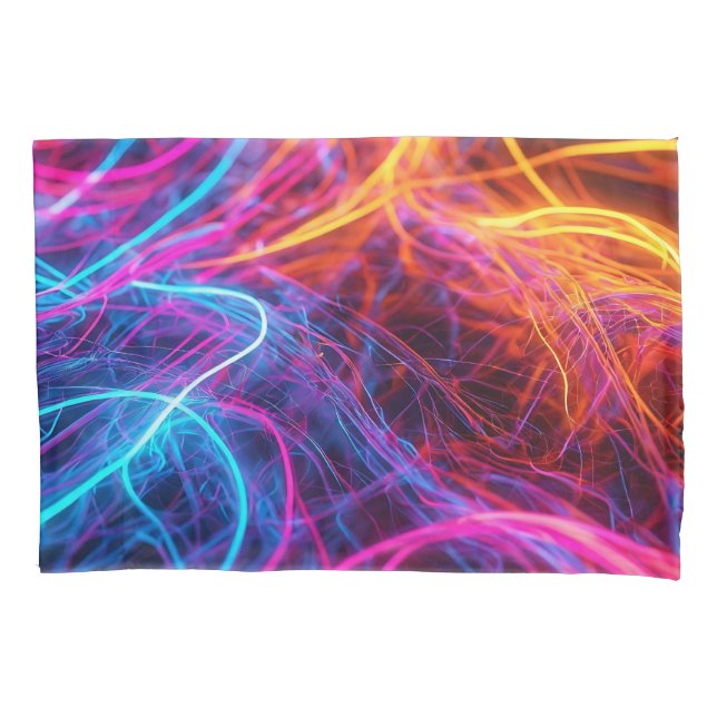 Neon Lines Pillow Case (Front)
