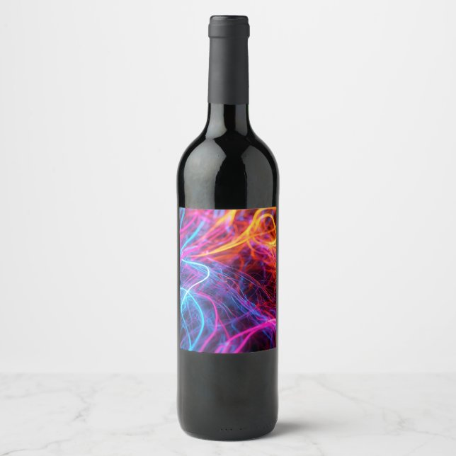 Neon Lines Wine Label (Front)