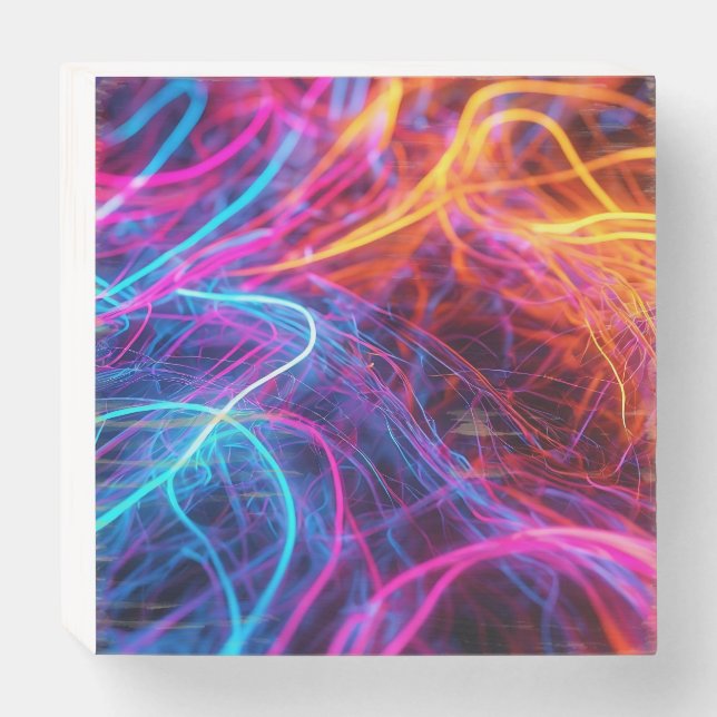 Neon Lines Wooden Box Sign (Front Horizontal)