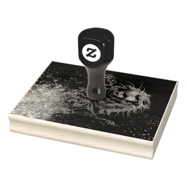 Neon Lion Rubber Stamp (Stamp)