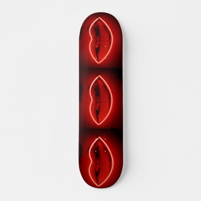 Neon Lips Skateboard Deck (Front)