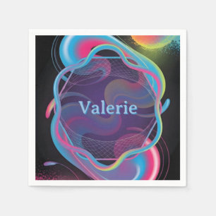 Neon Liquid Frame with Custom Name Napkins