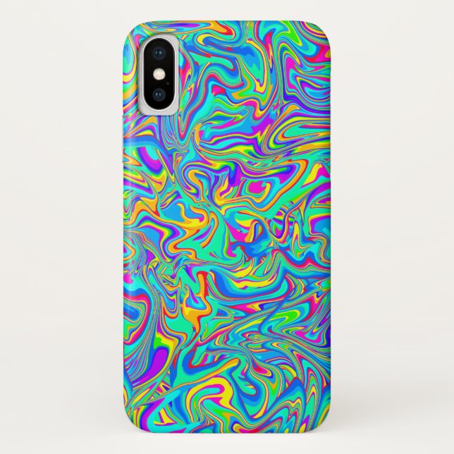 Neon Liquid Wet Paint Swirls Case-Mate iPhone Case (Back)