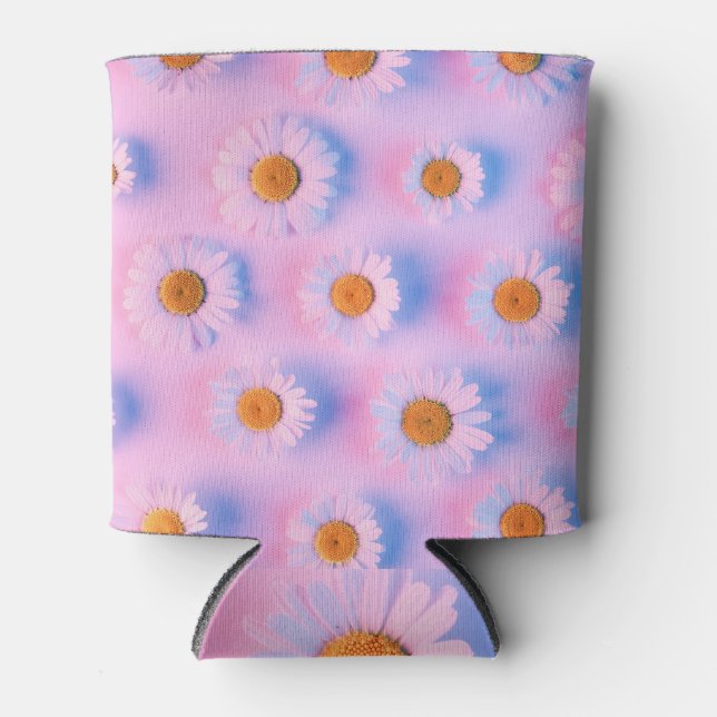 Neon-lit Multicolor Chamomile Array. Can Cooler (Front)