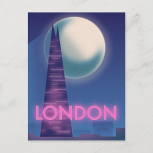 Neon London travel poster Postcard