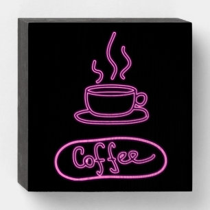 NEON - LOOK (FAUX) ART WOOD BOX KITCHEN SIGN