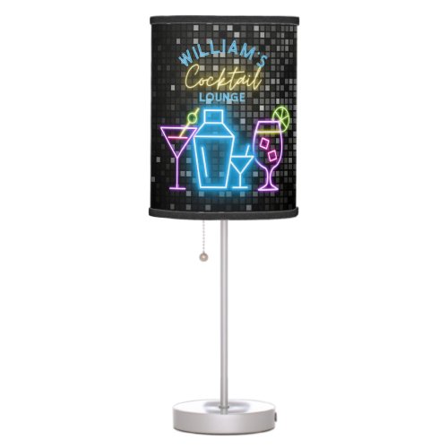 Neon Look Retro Cocktail Lounge Bar  Table Lamp
