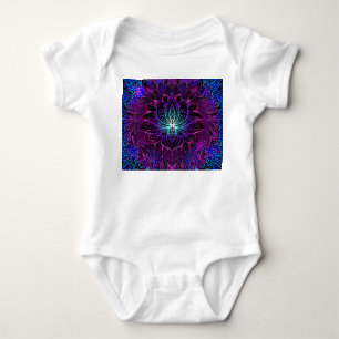 Neon Lotus Flower Boho Print Baby Bodysuit