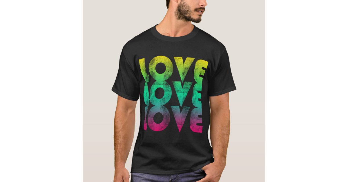 Neon Love 80's T-shirt | Zazzle