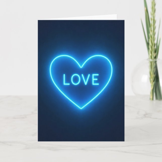 Neon Love Heart Card (Front)