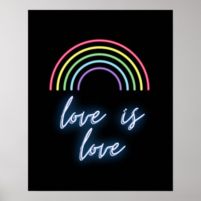 Neon Love Is Love Rainbow   Poster (Front)