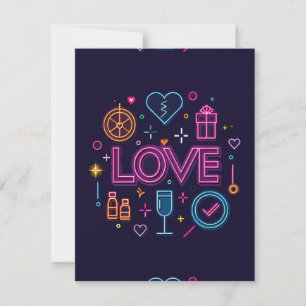 Neon Love RSVP Card