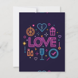 Neon Love RSVP Card