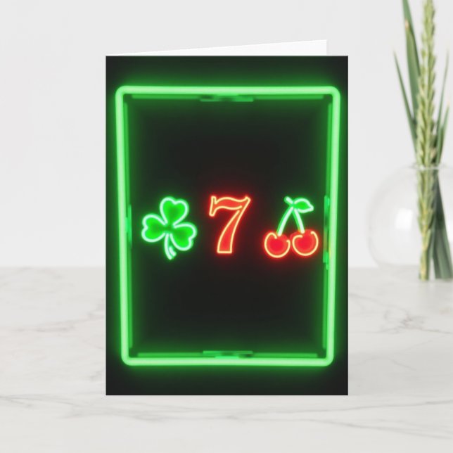Neon Luck Number Seven Card (Front)