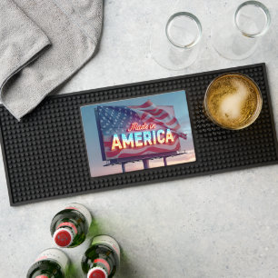 Neon Made In America Billboard Bar Mat