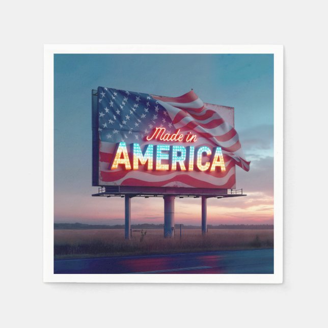 Neon Made In America Billboard Napkins (Front)