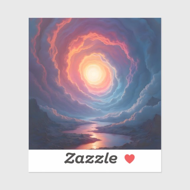 Neon Maelstrom – Ethereal Cloud Spiral Neon Square Sticker (Sheet)