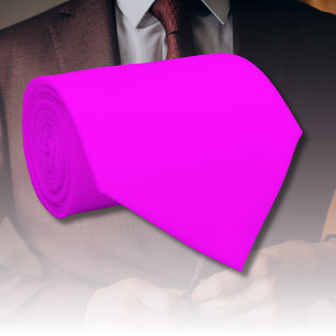 Neon Magenta Solid Color Classic Neck Tie