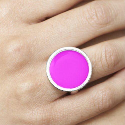 Neon Magenta Solid Color  Classic Ring