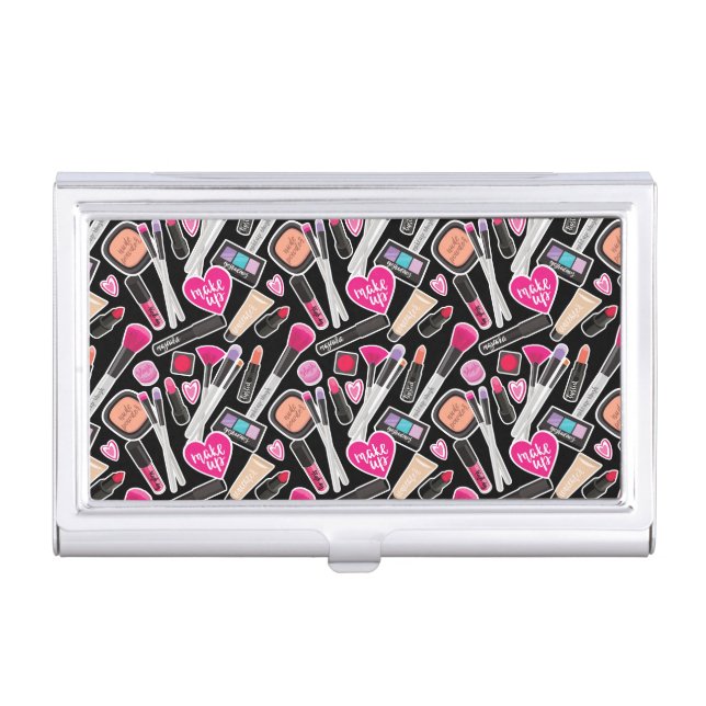 Neon Makeup Pattern Business Card Case (Front)