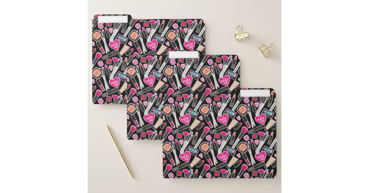 Neon Makeup Pattern File Folder | Zazzle