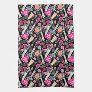 Neon Makeup Pattern Kitchen Towel