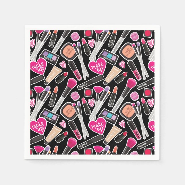 Neon Makeup Pattern Napkins (Front)