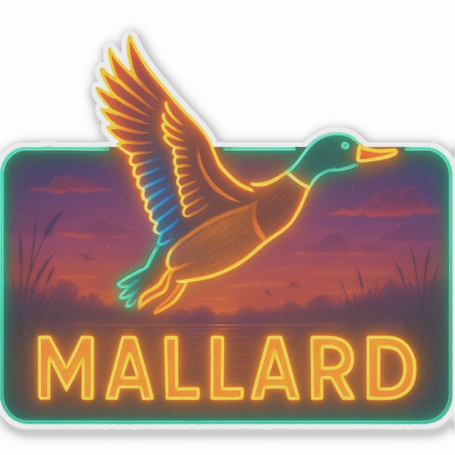 Neon Mallard Sticker (Front)