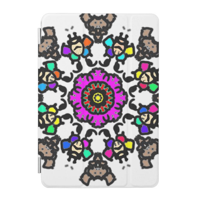 Neon Mandala Bloom iPad Mini Cover (Front)