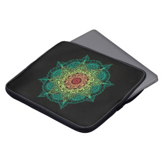 Neon Mandala Design Laptop Sleeve