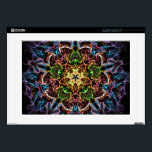 Neon Mandala Laptop Skins<br><div class="desc">Bright neon mandala pattern is on the black background.</div>