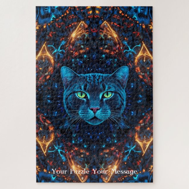Neon Mandala Majesty Jigsaw Puzzle (Vertical)