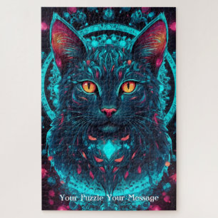 Neon Mandala Majesty Jigsaw Puzzle