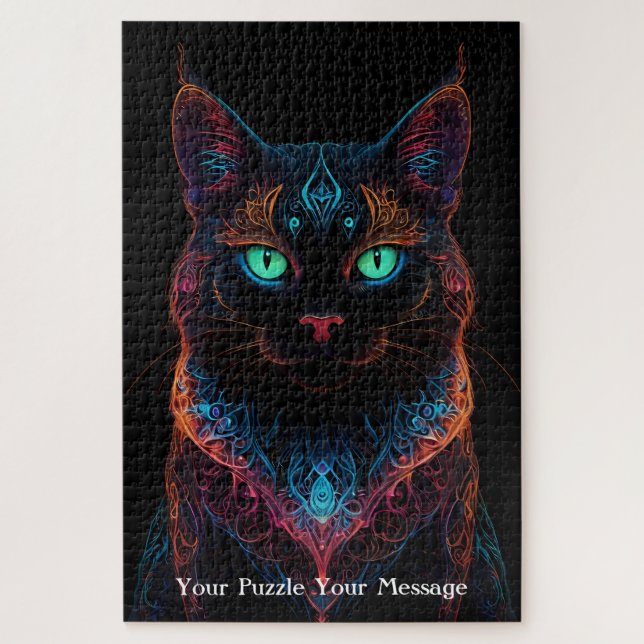 Neon Mandala Majesty Jigsaw Puzzle (Vertical)