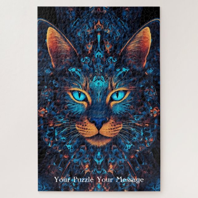 Neon Mandala Majesty Jigsaw Puzzle (Vertical)