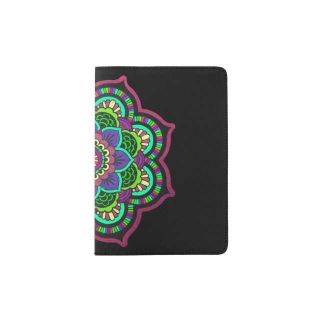 Neon Mandala Passport Holder (Front)