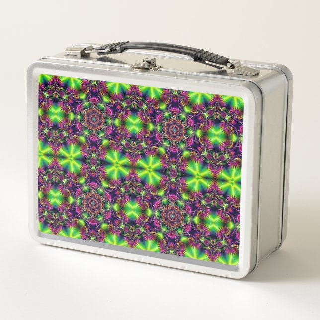 Neon Mandala – Psychedelic Lunch Break Metal Lunch Box (Front)