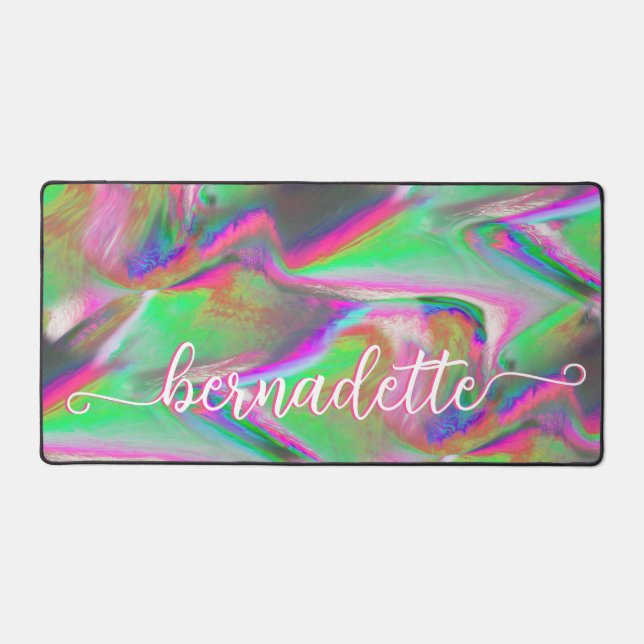 Neon Marble Desk Mat (Front)