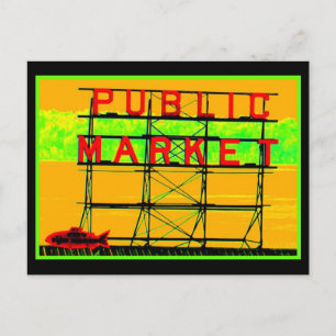 Neon Market Postcard