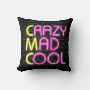 Neon Marquee Lights On Brick Throw Pillow