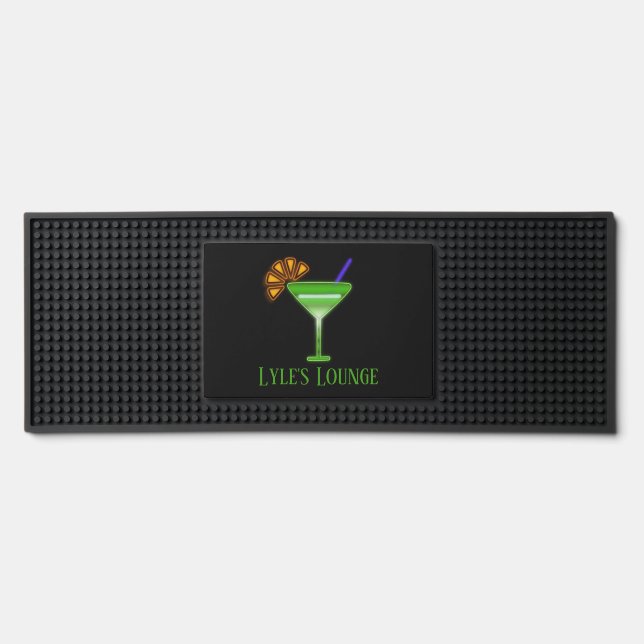Neon Martini Lounge Bar Mat (Front)