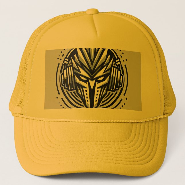"Neon Mask Vibes: DJ Persona Logo". Trucker Hat (Front)