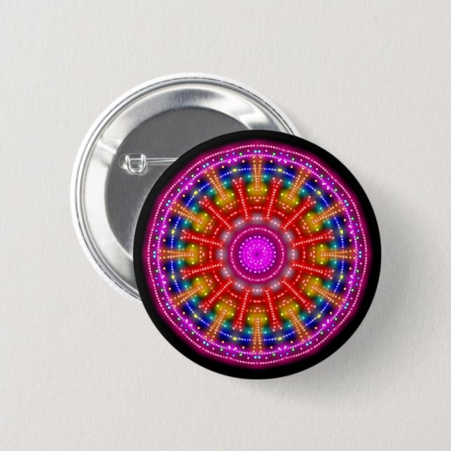 Neon Medallion Pinback Button (Front & Back)