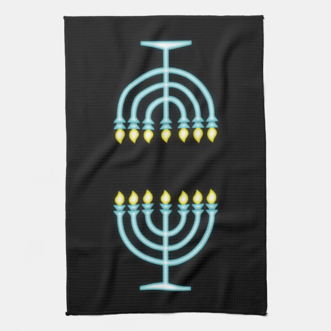 Neon Menorah Towel (Vertical)
