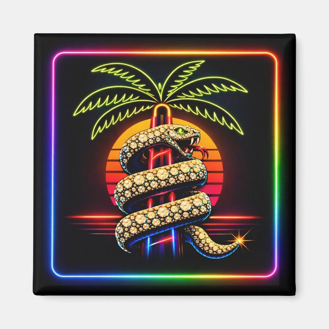 Neon Miami Nights Diamond opulence Luxury  Magnet (Front)
